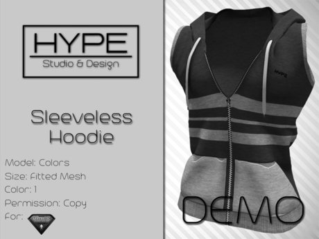 Second Life Marketplace - [ HYPE ] Colours Sleeveless Hoodie - DEMO